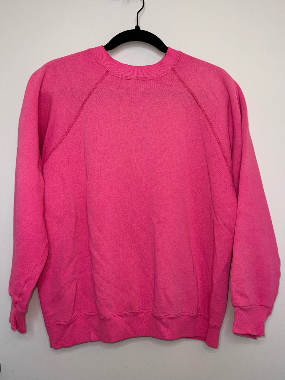 Tultex Vintage Bright Hot Pink Crewneck Sweatshirt - Picture 2 of 7